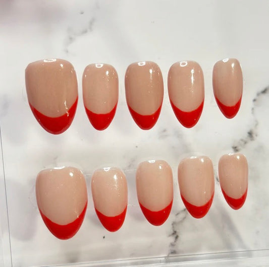 Acrylic Red French Tip