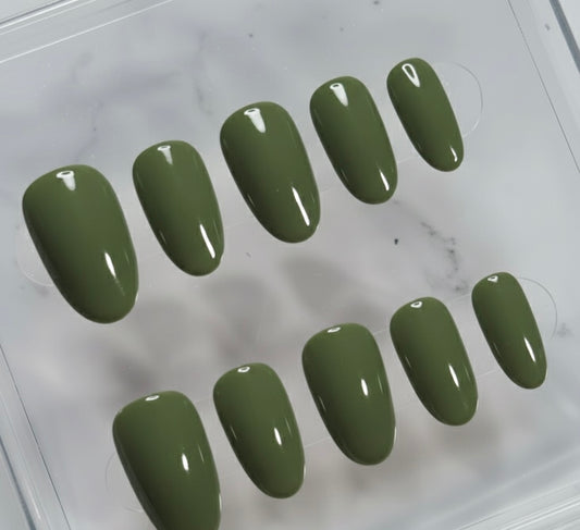 Olive Green Glossy Solid Set