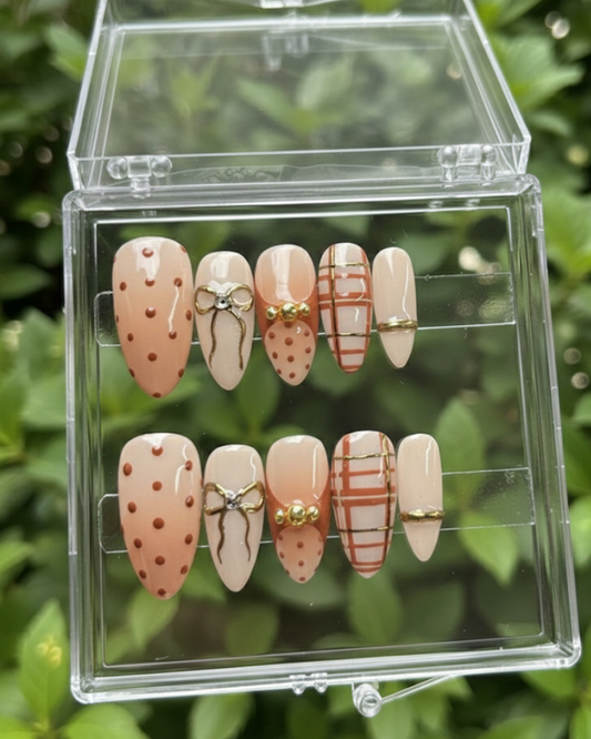 Toffee Tulle Press On Set