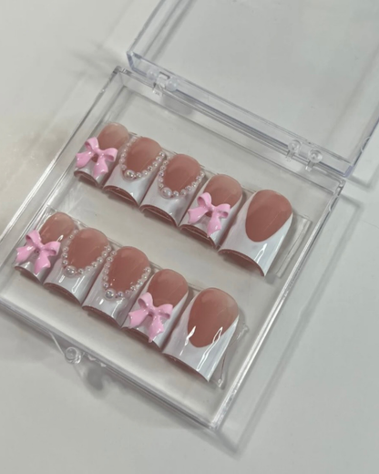 White French + Pink Bows