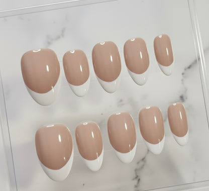White Glossy French Tip
