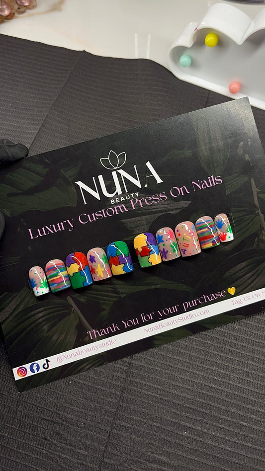 Autism Awareness Press On Nails